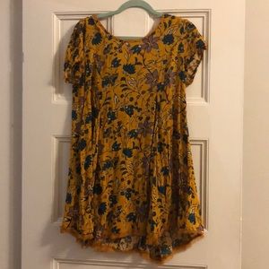 Urban outfitters yellow flowery dress size L